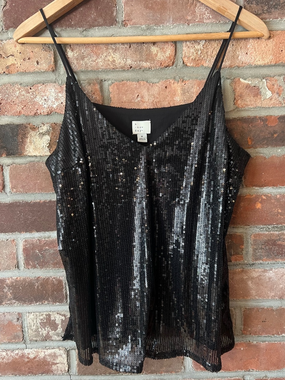 a new day Black Sequin Cami
